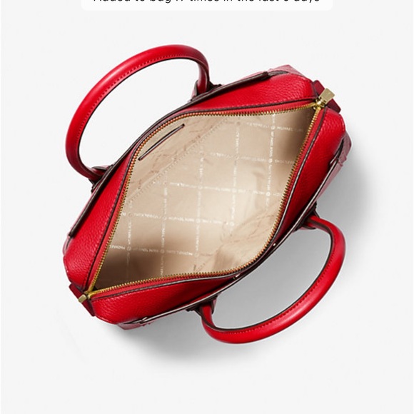 Michael Kors Mercer Medium Top-Zip Belted Satchel Crossbody Purse 
BRIGHT RED
NW - Picture 3 of 16